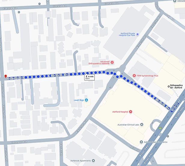 Ashford Hospital parking map