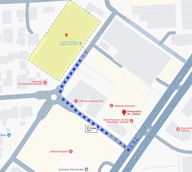 Ashford Hospital parking map