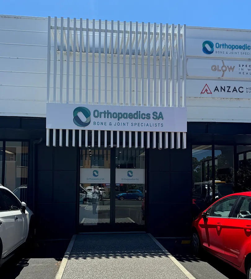 Ashford Hospital building exterior with Orthopaedics SA signage