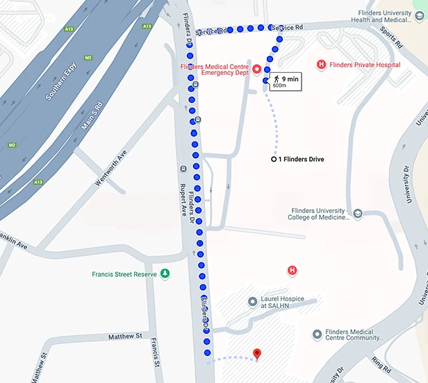 Flinders Private Hospital parking map