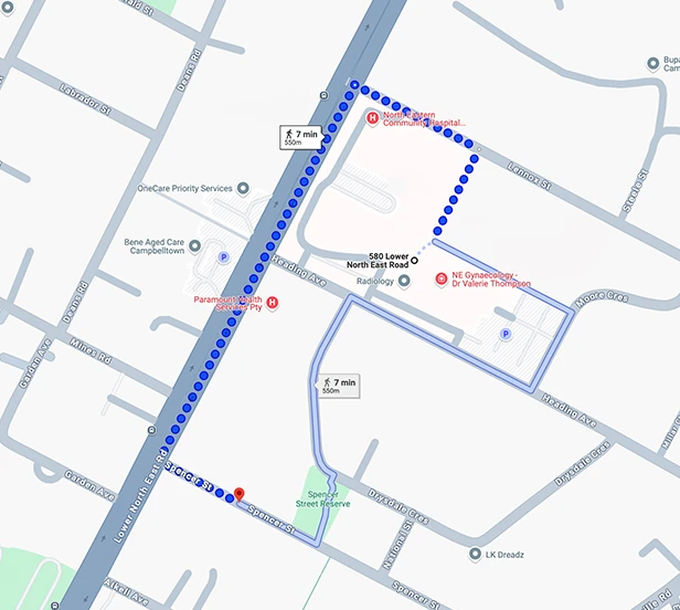North Eastern Community Hospital parking map